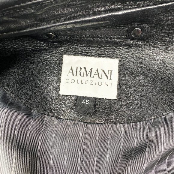 Armani Collezioni black lambskin leather jacket - Picture 3 of 4